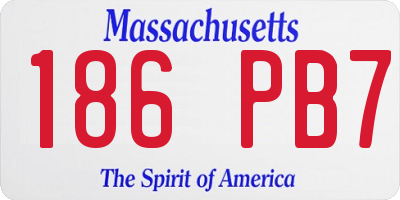 MA license plate 186PB7