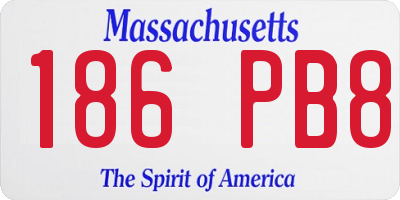 MA license plate 186PB8