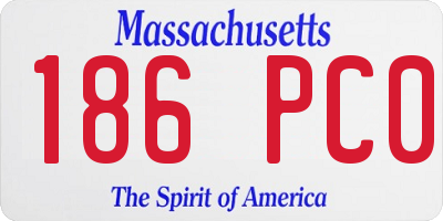 MA license plate 186PC0