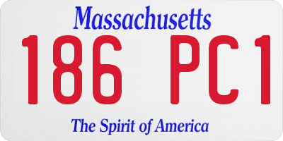 MA license plate 186PC1