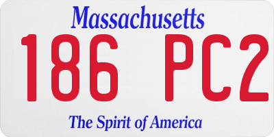 MA license plate 186PC2