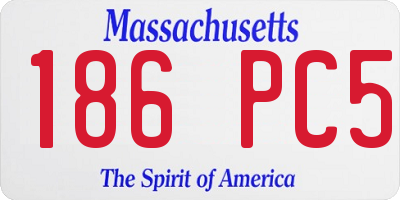 MA license plate 186PC5