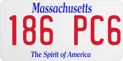 MA license plate 186PC6