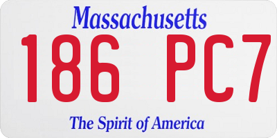 MA license plate 186PC7