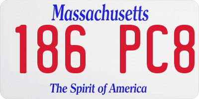 MA license plate 186PC8