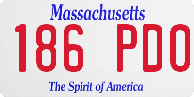 MA license plate 186PD0