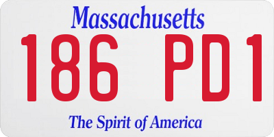 MA license plate 186PD1