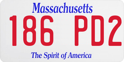 MA license plate 186PD2