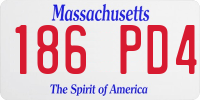 MA license plate 186PD4