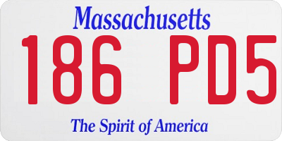 MA license plate 186PD5