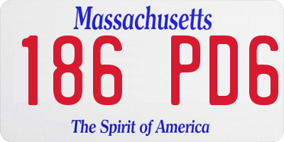 MA license plate 186PD6