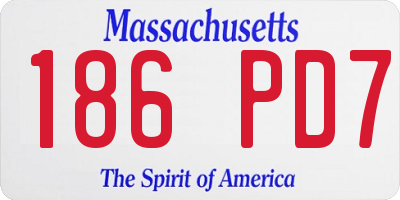 MA license plate 186PD7