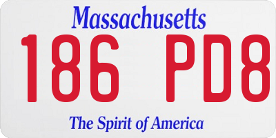MA license plate 186PD8