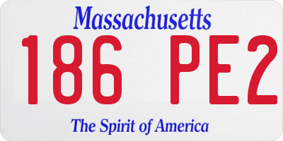 MA license plate 186PE2