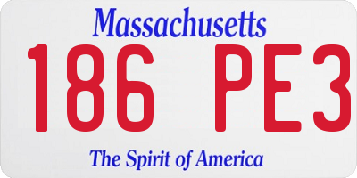 MA license plate 186PE3