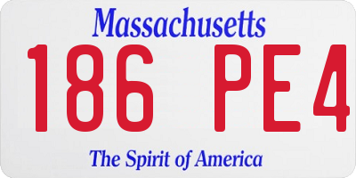 MA license plate 186PE4