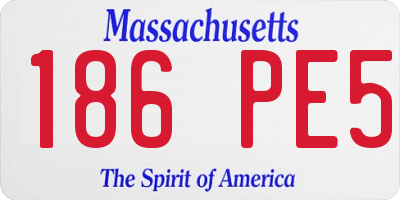 MA license plate 186PE5