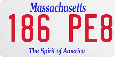MA license plate 186PE8