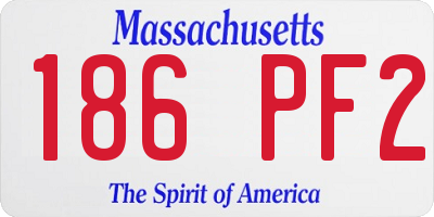 MA license plate 186PF2
