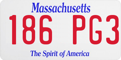 MA license plate 186PG3