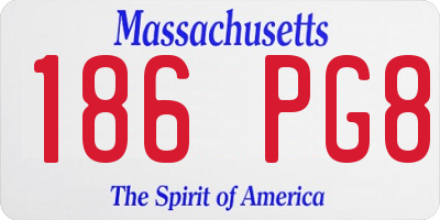 MA license plate 186PG8