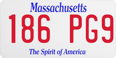 MA license plate 186PG9