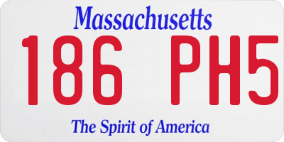 MA license plate 186PH5