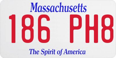MA license plate 186PH8