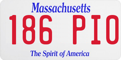 MA license plate 186PI0