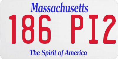 MA license plate 186PI2