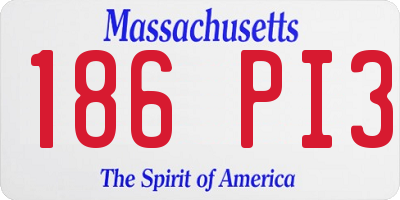 MA license plate 186PI3