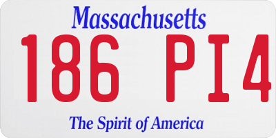 MA license plate 186PI4
