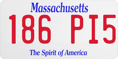 MA license plate 186PI5