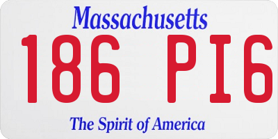 MA license plate 186PI6