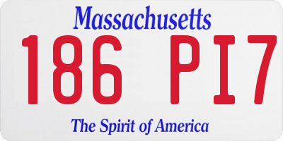 MA license plate 186PI7