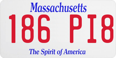 MA license plate 186PI8