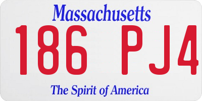 MA license plate 186PJ4