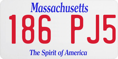 MA license plate 186PJ5