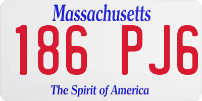 MA license plate 186PJ6