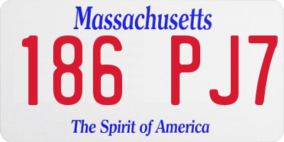 MA license plate 186PJ7