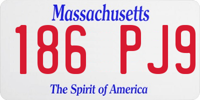 MA license plate 186PJ9