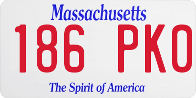 MA license plate 186PK0