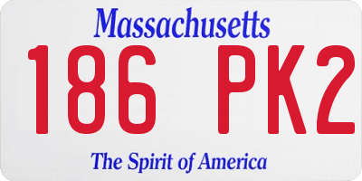 MA license plate 186PK2