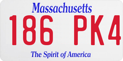 MA license plate 186PK4