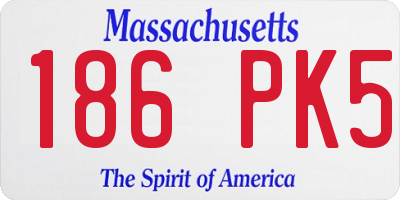 MA license plate 186PK5