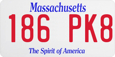 MA license plate 186PK8