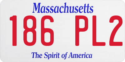 MA license plate 186PL2