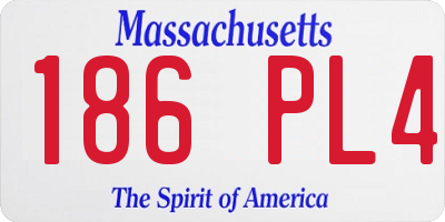 MA license plate 186PL4