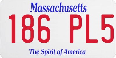 MA license plate 186PL5