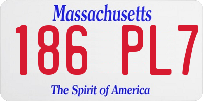 MA license plate 186PL7